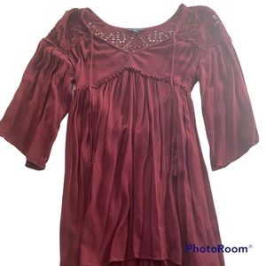 #americaneagle 3/4 sleeve, bohemian-styled dress